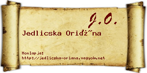 Jedlicska Oriána névjegykártya